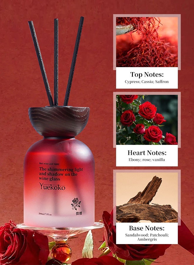 YUEKO Luxury Scented Candle Gift Set with Rose Oud Wood Diffuser, Arabian Rose Scented Candle & Hanging Stone Sachet Home Fragrance for Bedroom & Living Room - Image 4